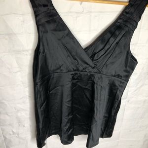 Magaschoni Black Silk Sleeveless Blouse V-neck Size 12